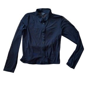 ASOS Monki Sheer Mesh Button-Down Shirt